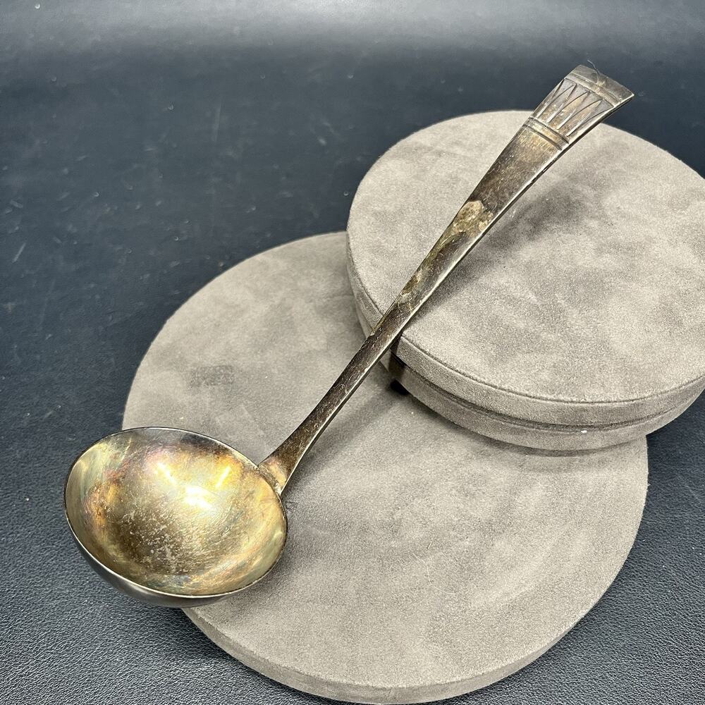 Vintage EPNS Sweden 7” Gravy Soup Ladle, Silver Plate Server